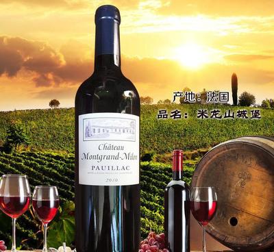 法國(guó)進(jìn)口原裝米龍山城堡紅酒750ml 梅洛干紅葡萄酒 禮品酒